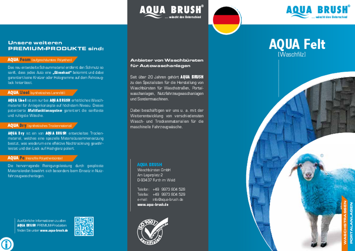 Aquí puede descargarse en formato PDF nuestro folleto de productos con toda la información acerca de AQUA Felt.